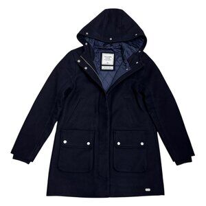 ABERCROMBIE & FITCH Heritage Wool Blue Quilted Winter Pea Coat Jacket Womens M